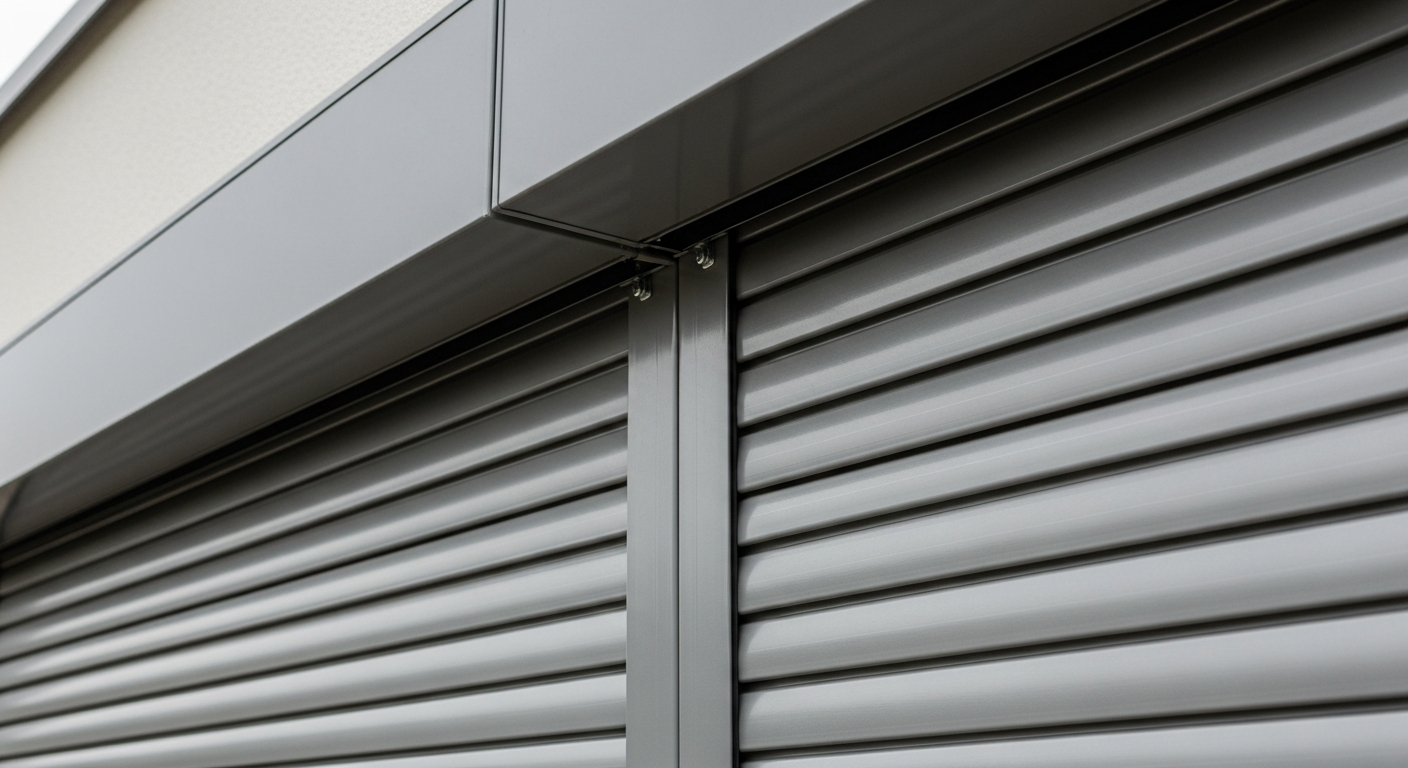 Showroom de fermetures extérieures présentant différents modèles de volets roulants aluminium et PVC sur mesure